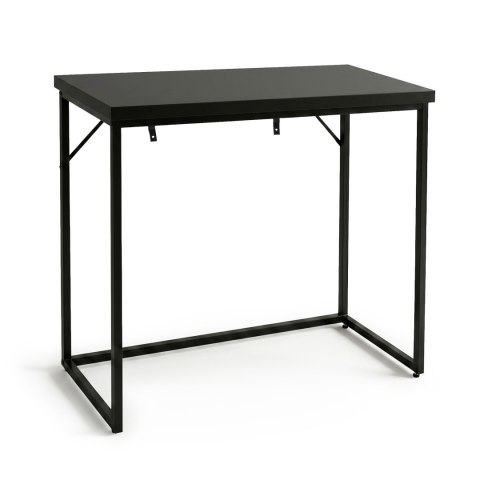 Konsola stolik loftowy ORIGO 90 cm Czarna Czarne nogi