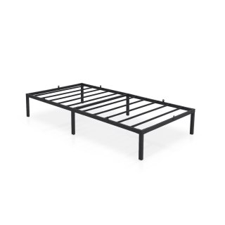 Łóżko Metalowe 100x200 cm Łóżko Gościnne Składane Metalowy Stelaż i Rama Czarne 6 nóżek 10 listew