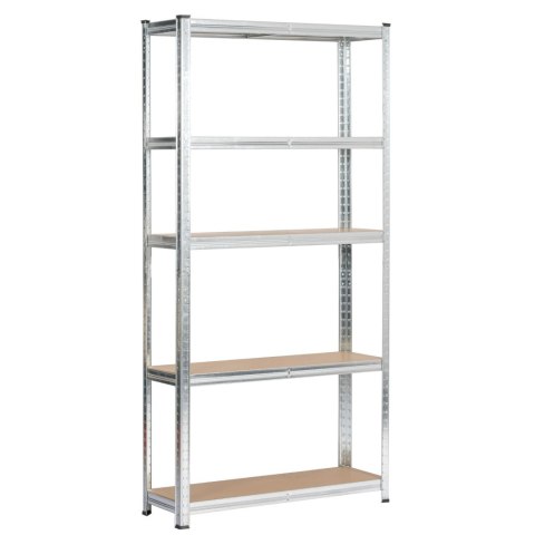 REGAŁ METALOWY 90x30x180 SREBRNY
