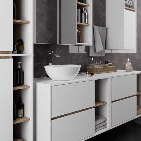 SZAFKA ŁAZIENKOWA POD UMYWALKĘ VAMI W90 2SZ 2P PK BIAŁA / DĄB SONOMA