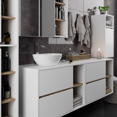 SZAFKA ŁAZIENKOWA WISZĄCA VAMI W35 1D 1W BIAŁA / DĄB SONOMA