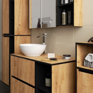 SZAFKA ŁAZIENKOWA WISZĄCA VAMI W35 1D 1W DĄB CRAFT / CZARNY