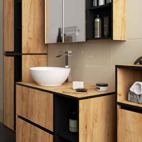 SZAFKA ŁAZIENKOWA WISZĄCA VAMI W35 1D 1W DĄB CRAFT / CZARNY