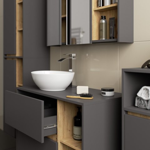 SZAFKA ŁAZIENKOWA WISZĄCA VAMI W35 1D 1W GRAFIT SZARY / DĄB ARTISAN