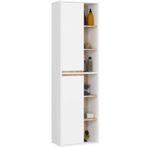 SZAFKA ŁAZIENKOWA WISZĄCA VAMI W50 2D 6P BIAŁA / DĄB SONOMA