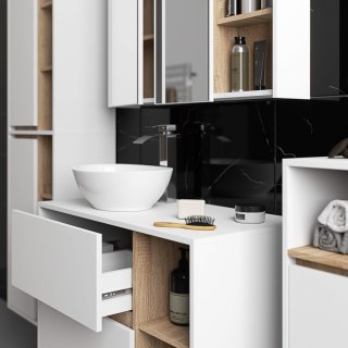 SZAFKA ŁAZIENKOWA WISZĄCA VAMI W50 2D 6P BIAŁA / DĄB SONOMA
