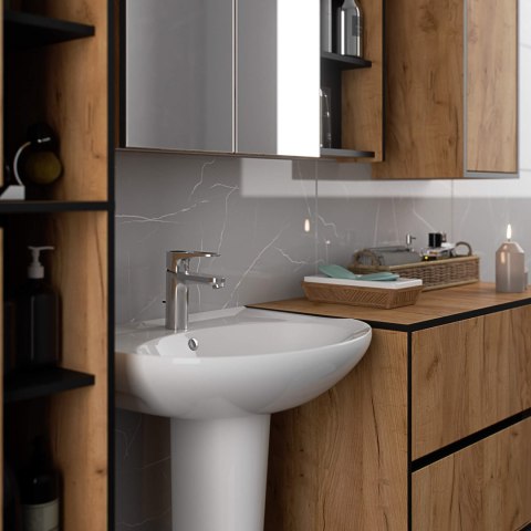 SZAFKA ŁAZIENKOWA WISZĄCA VAMI W50 2D 6P DĄB CRAFT / CZARNY