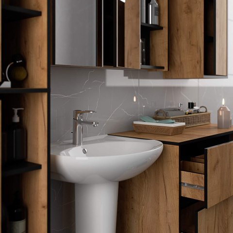 SZAFKA ŁAZIENKOWA WISZĄCA VAMI W90 2D 3P LO DĄB CRAFT / CZARNY
