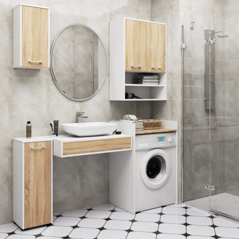 SZAFKA WISZĄCA FIN H934 W64 2D 1P BIAŁA/DĄB SONOMA