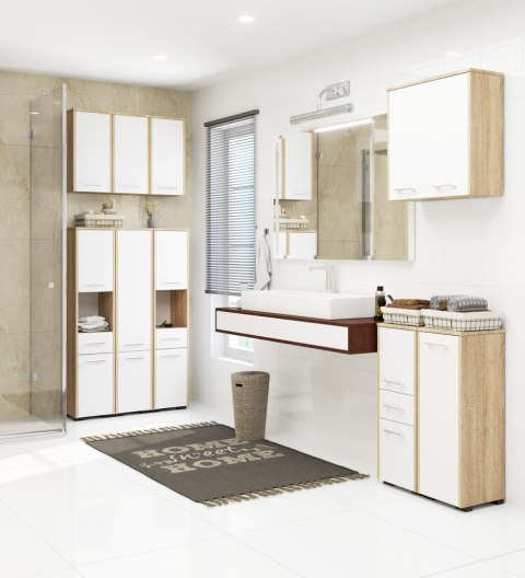 SZAFKA WISZĄCA FIN H934 W64 2D DĄB SONOMA/BIAŁA