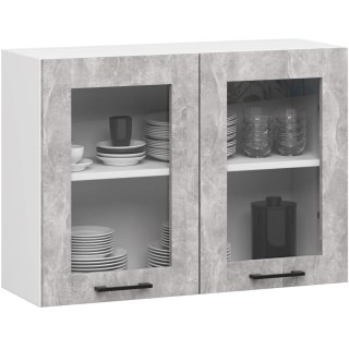 Szafka OLIWIA Witryna W80 H580 BIAŁA / BETON