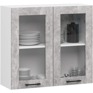 Szafka OLIWIA Witryna W80 H720 BIAŁA / BETON