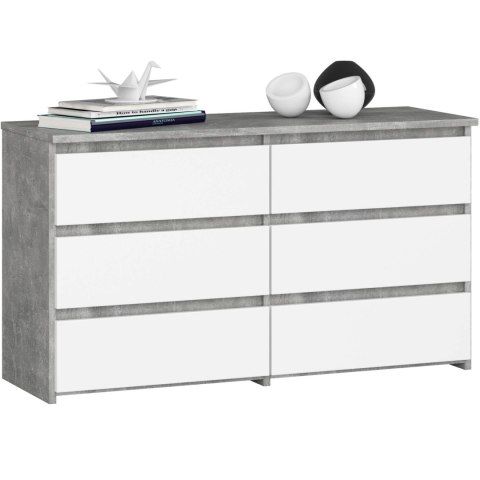 KOMODA CL100 6SZ PK BETON / BIAŁA