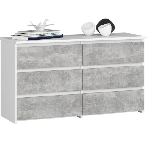 KOMODA CL100 6SZ PK BIAŁA / BETON