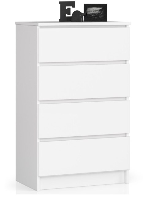 KOMODA K 60 cm 4 SZUFLADY PK BIAŁA