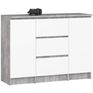 KOMODA K100 2D 3SZ PK BETON / BIAŁY