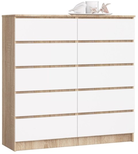 KOMODA K120 10SZ CLP PK DĄB SONOMA / BIAŁY