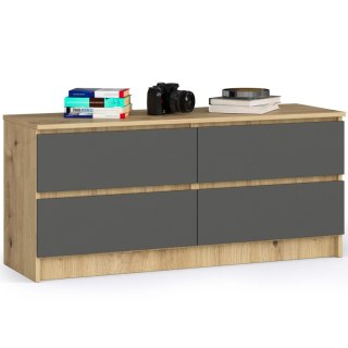 KOMODA K120 4SZ CLP PK DĄB ARTISAN / SZARY