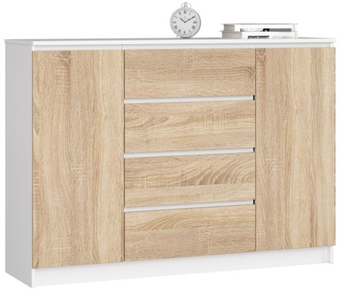 KOMODA K140 2D 4SZ CLP PK BIAŁY / SONOMA