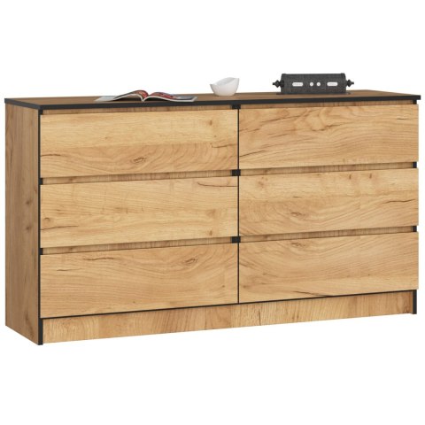 KOMODA K140 6SZ CLP PK DĄB CRAFT