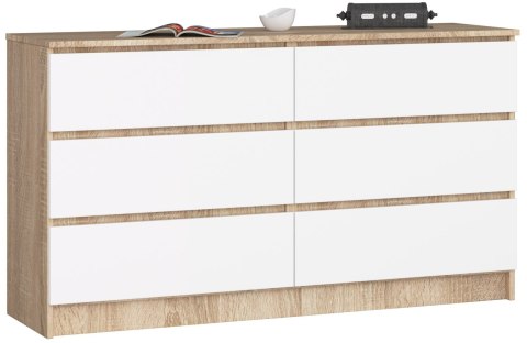 KOMODA K140 6SZ CLP PK DĄB SONOMA / BIAŁY