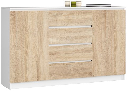 KOMODA K160 2D 4SZ CLP PK BIAŁY / SONOMA