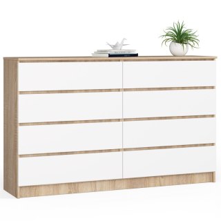 KOMODA K160 8SZ CLP PK DĄB SONOMA / BIAŁA