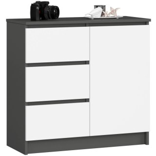 KOMODA K80 JERRY 1D 3SZ PK GRAFIT SZARY / BIAŁA