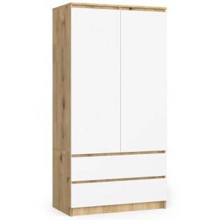 SZAFA S90 2D 2SZ CLP PK DĄB ARTISAN / BIAŁA