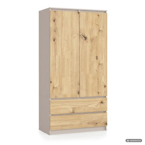 SZAFA S90 2D 2SZ CLP PK KASZMIR / DĄB ARTISAN