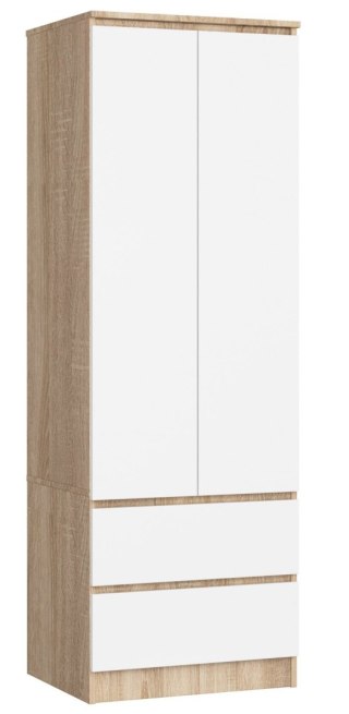 SZAFA STAR S 60 cm 2 DRZWI 2 SZUFLADY PK SONOMA / BIAŁA