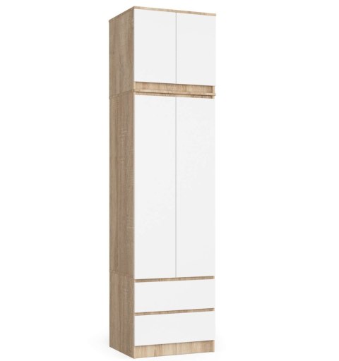 SZAFA Z NADSTAWKĄ S60 2D 2SZ CLP PK DĄB SONOMA / BIAŁA