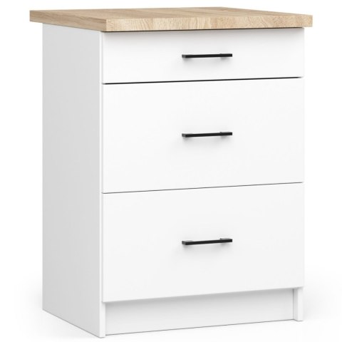 SZAFKA KUCHENNA OLIWIA S 60cm 3S BIAŁA