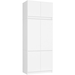 Szafa z nadstawką S 90 cm 6 drzwi 6 półek - biała