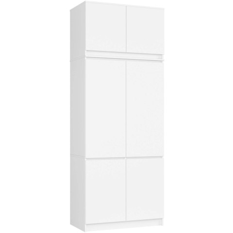 Szafa z nadstawką S 90 cm 6 drzwi 6 półek - biała