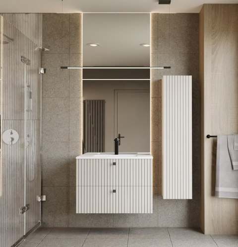 SZAFKA POD UMYWALKĘ TIGO 80 2S KASZMIR 2 SZUFLADY RYFLOWANY FRONT WISZĄCA