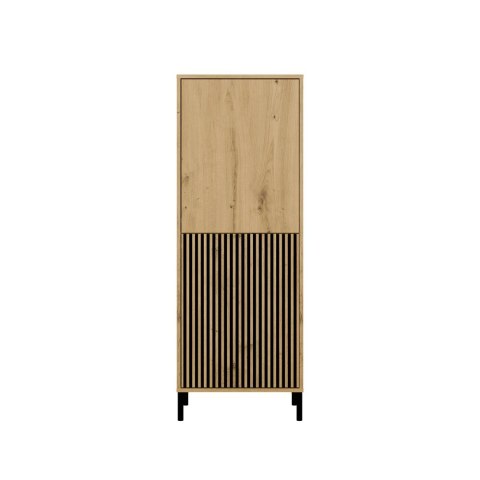 Witryna KAMARO 2DK SLIM/GŁADKI DĄB ARTISAN Lamele Front Ryflowany + Klasyczny