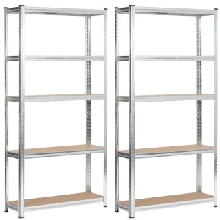 2x REGAŁ METALOWY 90x30x180 SREBRNY