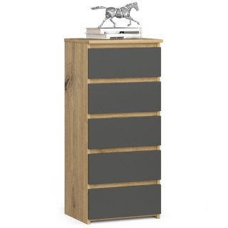 KOMODA CL5 PK DĄB ARTISAN / SZARA
