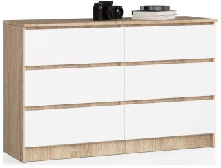 KOMODA K120 6SZ CLP PK DĄB SONOMA / BIAŁY