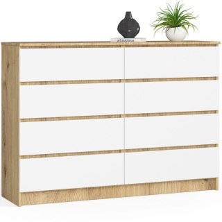 KOMODA K140 8SZ CLP PK DĄB ARTISAN / BIAŁY