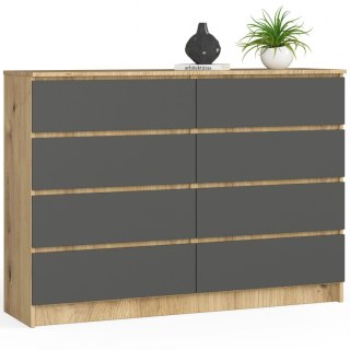KOMODA K140 8SZ CLP PK DĄB ARTISAN / SZARY