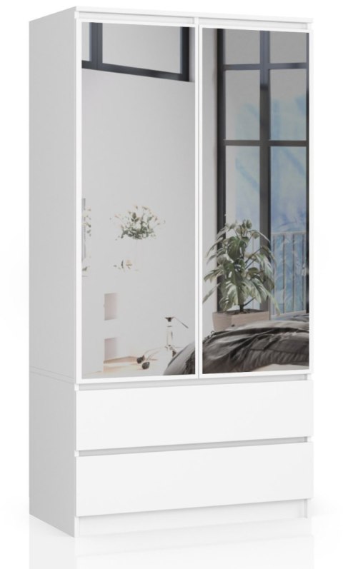 SZAFA S90 2D 2SZ 2 LUSTRO CLP PK BIAŁY