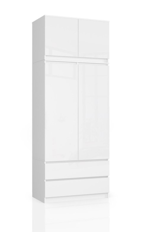 SZAFA Z NADSTAWKĄ S90 2D 2SZ CLP PK BIAŁY POŁYSK