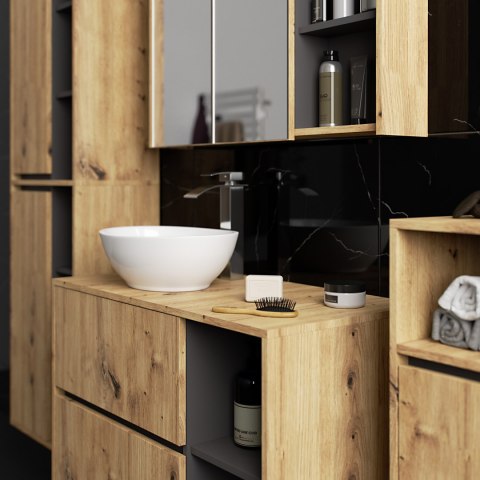SZAFKA ŁAZIENKOWA WISZĄCA VAMI W35 1D 1W DĄB ARTISAN / GRAFIT SZARY