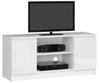 SZAFKA RTV 120 cm 2D 1P BIAŁY AKRYL WYSOKI POŁYSK
