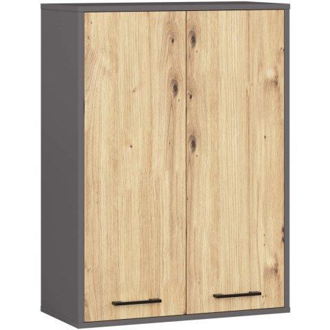 SZAFKA WISZĄCA FIN H934 W64 2D GRAFIT SZARY/DĄB ARTISAN