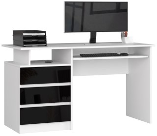 BIURKO CLP 135cm PK BIAŁE / CZARNY POŁYSK