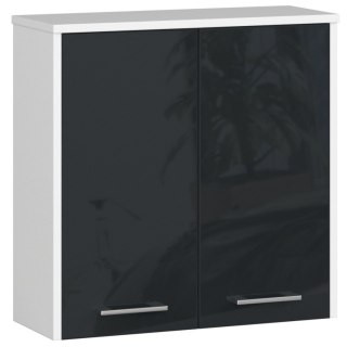 SZAFKA WISZĄCA W 60 cm FIN 2D BIAŁA / GRAFIT POŁYSK
