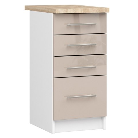 Szafka OLIWIA S40 SZ4 + BLAT BIAŁA / CAPPUCCINO POŁYSK